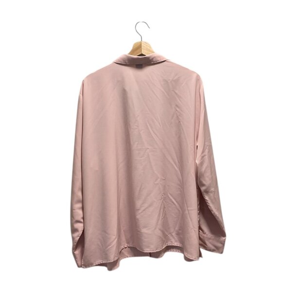 Notations Vintage Button Down Blouse Pink Size 2X Y2K Coastal Flowy Minimalist - Picture 10 of 11